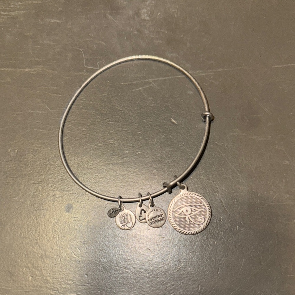 Eye of Horus Silver Charm Bangle Bracelet